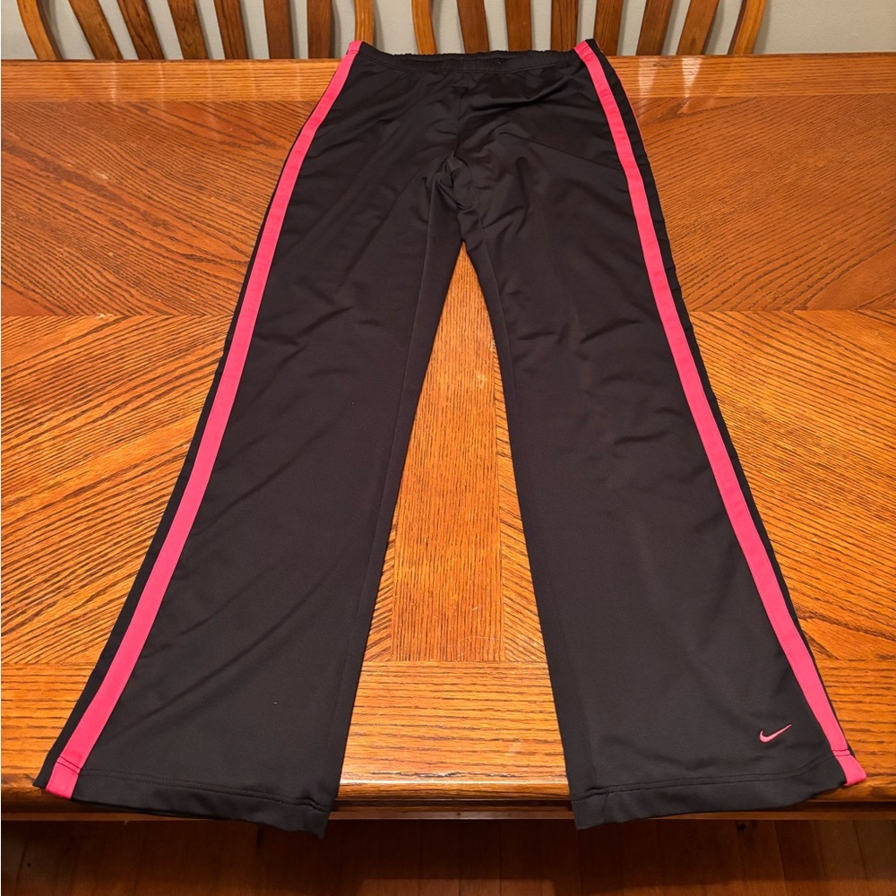Nike Black Joggers with Pink Stripes